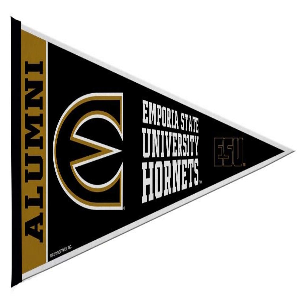 Rico Industries NCAA Emporia State Hornets Alumni 12" x 30" Felt Wall Dcor Pennant - Great for Home/Bed Room/Man Cave Dcor