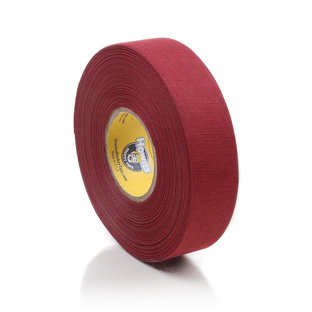 Howies Hockey - Maroon Hockey Tape 1 Pack - Cloth Stick Tape - Strong, Long-Lasting Adhesive for Stick Blade, Lacrosse, Baseball - 1 Inch x 24 Yards - Professional Quality