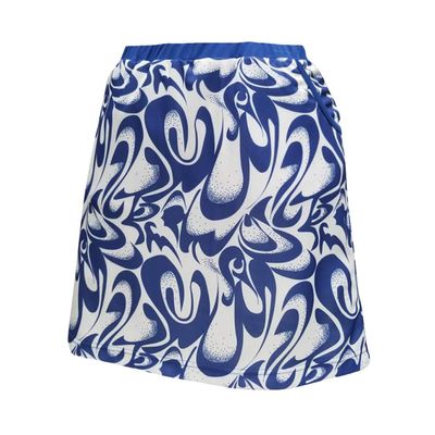 Monterey Club Women's Abstract Print Knit Skort #2943 (Rich Blue/White, X-Small)