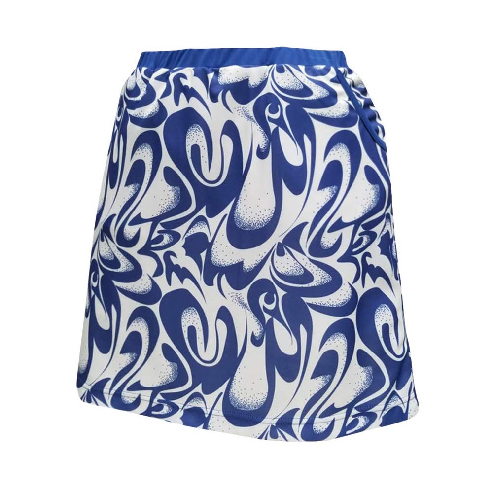 Monterey Club Women's Abstract Print Knit Skort #2943 (Rich Blue/White, X-Small)