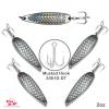 5pcs Fish WOW! 2oz Fishing Spoons Silver Tape Metal jig with 2/0 Mustad Treble Hook 3X Strong view 1