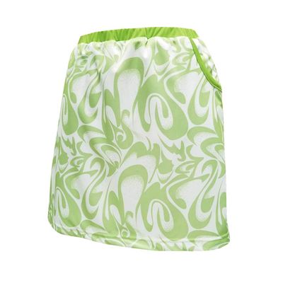 Monterey Club Women's Abstract Print Knit Skort #2943 (Parrot Green/White, Small)