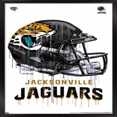 Trends International NFL Jacksonville Jaguars - Drip Helmet 20 Wall Poster, 22.375" x 34", Black Framed Version