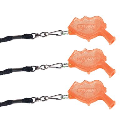 Product Movement Storm World's Loudest Outdoor Safety Whistle | Emergency, Marine, Police, Underwater, Survival | Includes Lanyard (3)