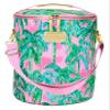 Lilly Pulitzer Pink/Green Insulated Soft Beach Cooler with Adjustable/Removable Strap and Double Zipper Close, Suite Views view 1