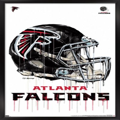 Trends International NFL Atlanta Falcons - Drip Helmet 20 Wall Poster, 14.725" x 22.375", Black Framed Version