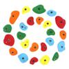 Atomik Rock Climbing Holds Set of 24 Golfus Style Tennis Shoe Friendly Footholds and Jugs with Indoor Rated Hardware in Assorted Bright Tones view 1