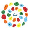 Atomik Rock Climbing Holds Set of 24 Golfus Style Tennis Shoe Friendly Footholds and Jugs with Indoor Rated Hardware in Assorted Bright Tones view 4