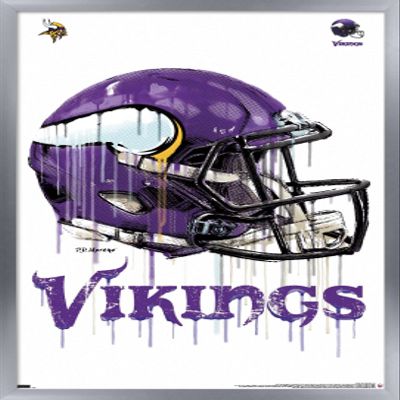 Trends International NFL Minnesota Vikings - Drip Helmet 20 Wall Poster, 22.375" x 34", Silver Framed Version
