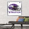 Trends International NFL Minnesota Vikings - Drip Helmet 20 Wall Poster, 22.375" x 34", Silver Framed Version view 2