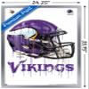 Trends International NFL Minnesota Vikings - Drip Helmet 20 Wall Poster, 22.375" x 34", Silver Framed Version view 3