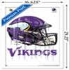 Trends International NFL Minnesota Vikings - Drip Helmet 20 Wall Poster, 14.725" x 22.375", White Framed Version view 3