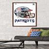 Trends International NFL New England Patriots - Drip Helmet 20 Wall Poster, 22.375" x 34", Mahogany Framed Version view 2