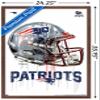 Trends International NFL New England Patriots - Drip Helmet 20 Wall Poster, 22.375" x 34", Mahogany Framed Version view 3