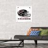 Trends International NFL Atlanta Falcons - Drip Helmet 20 Wall Poster, 14.725" x 22.375", White Framed Version view 2