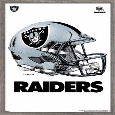 Trends International NFL Las Vegas Raiders - Drip Helmet 20 Wall Poster, 14.725" x 22.375", Barnwood Framed Version