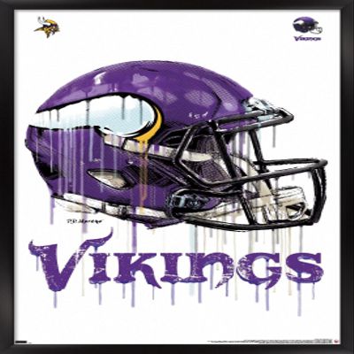 Trends International NFL Minnesota Vikings - Drip Helmet 20 Wall Poster, 22.375" x 34", Black Framed Version