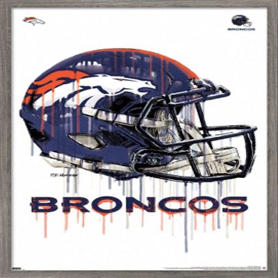 NFL Denver Broncos - Drip Helmet 20 Wall Poster, 34L x 22.4W, Barnwood Framed Version