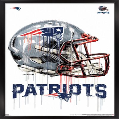 Trends International NFL New England Patriots - Drip Helmet 20 Wall Poster, 22.375" x 34", Black Framed Version