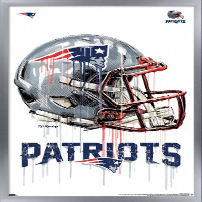 Trends International NFL New England Patriots - Drip Helmet 20 Wall Poster, 22.375" x 34", Silver Framed Version
