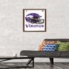 Trends International NFL Minnesota Vikings - Drip Helmet 20 Wall Poster, 14.725" x 22.375", Mahogany Framed Version view 2