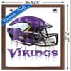 Trends International NFL Minnesota Vikings - Drip Helmet 20 Wall Poster, 14.725" x 22.375", Mahogany Framed Version view 3