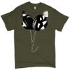 Huge Hanging Headphones T-Shirt DJ Music Tee Shirt Military Green Small view 1