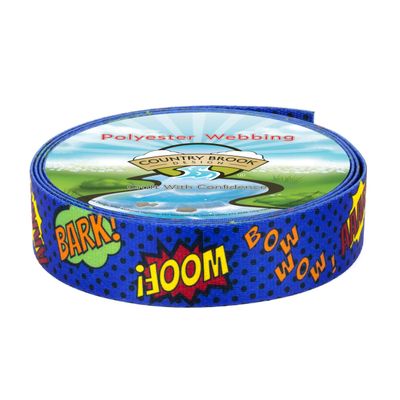 Country Brook Design - Blue Super Dog Polyester Webbing (1 1/2 Inch, 50 Yards)