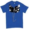 Huge Hanging Headphones T-Shirt DJ Music Tee Shirt Royal Blue Small view 1