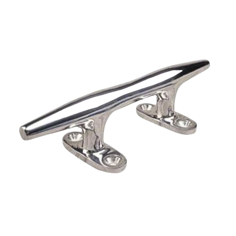 MarineNow Marine Heavy Duty Hollow Base Cleat 316 Stainless Steel Herrishoff Style (5", 06-Pack)