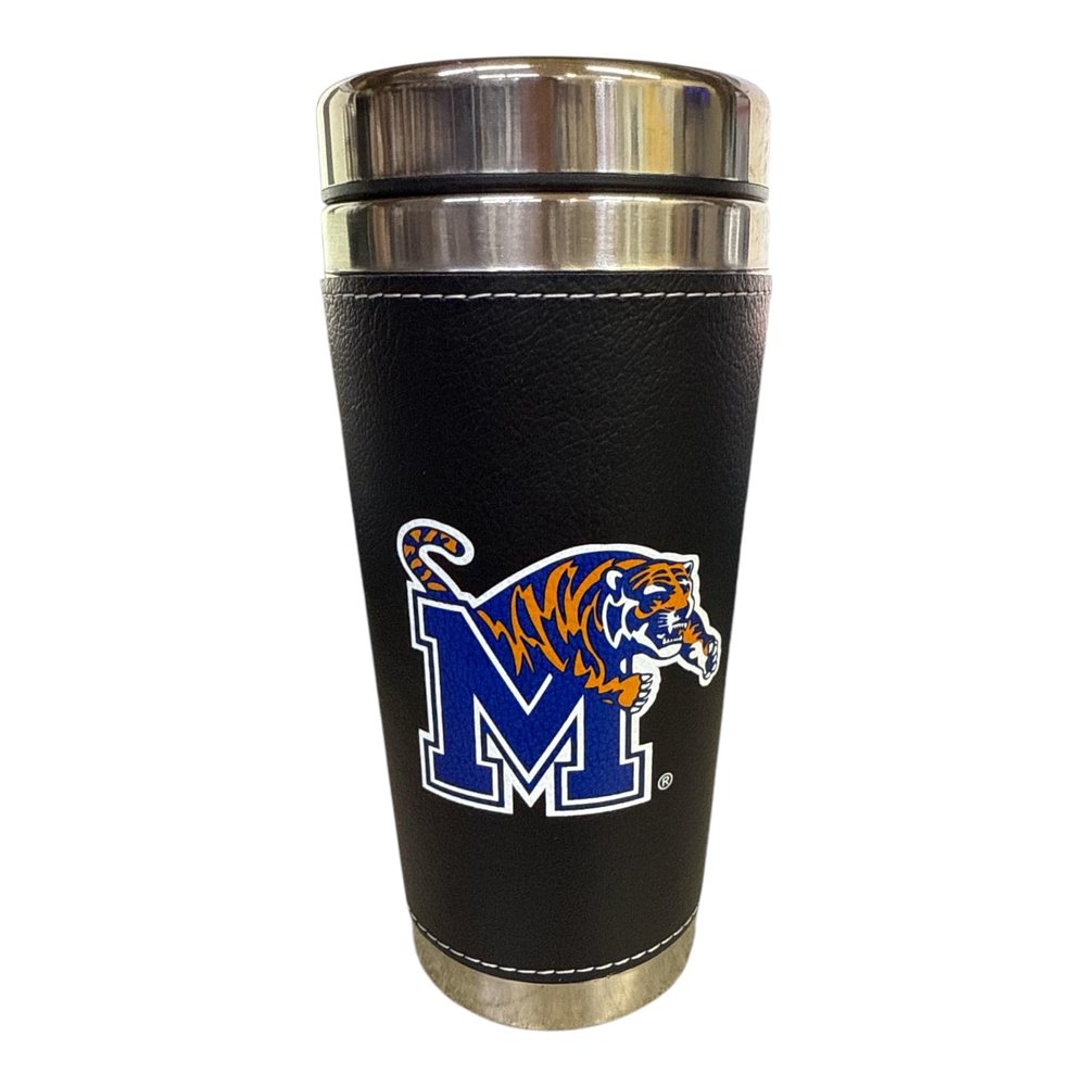 Boelter NCAA Memphis Tigers Leather Wrap Stainless Steel Travel Tumbler