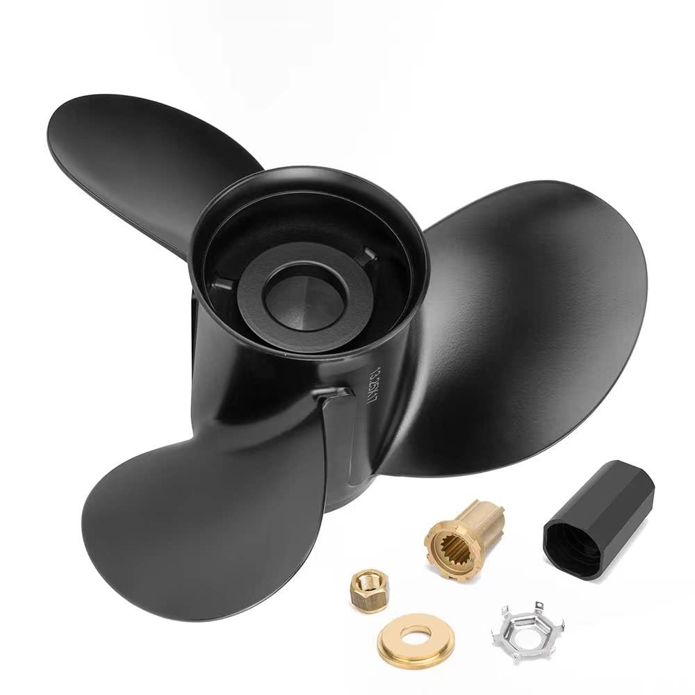 13 1/4 x17 Upgrade Boat Propeller 48-77344A45 for Mercury Outboard Motors 60 75 80 90 100 115 125 HP,15 Spline Tooth,Hub Kits Included, RH