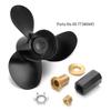 13 1/4 x17 Upgrade Boat Propeller 48-77344A45 for Mercury Outboard Motors 60 75 80 90 100 115 125 HP,15 Spline Tooth,Hub Kits Included, RH view 2