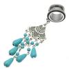 0G 8mm 316L Surgical Steel Turquoise Beads Tassel Dangle Ear Gauges Piercing Flesh Tunnels Plugs Statement Earrings view 4
