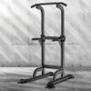 Dland Power Tower Pull Up Bar Dip Station and Height Adjustable Dip Bar Stand, Multi-Function Home Gym Exercise Equipment Strength Training Fitness Workout Station, Black view 1