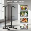 Dland Power Tower Pull Up Bar Dip Station and Height Adjustable Dip Bar Stand, Multi-Function Home Gym Exercise Equipment Strength Training Fitness Workout Station, Black view 3