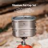 Boundless Voyage Titanium Canteen Mess Kit with Lid and Folding Handle Ultralight Portable Bowl Pot Cup Mug for Outdoor Camping Hiking Backpacking (Ti2046C (600ml+300ml)) view 2