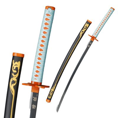 38 Munetoshi Unsharpened Steel LARP Cosplay Anime Shinobu Kocho Demon Sword w/Scabbard Costumes