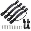 4Pcs Kayaks Canoe Side Mount Handles Replacement Kit with Bungee Cord Paddle Holder Accessories + 4 Pcs J Hook with Hardware Kit for Luggage Handle, Cooler Handle view 1