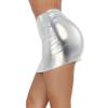Yartina Women's Shiny Metallic Patent Leather Mini Pencil Skirt Nightout Wear Dance Party Clubwear Silver One Size view 3
