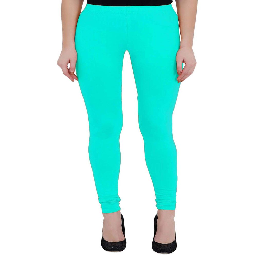 Way2like Women's Soft Cotton Leggings Slim Fit Churidar Solid Regular Yoga Casual Wear Aqua