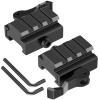 LONSEL Picatinny Riser Mount, Low Profile Rail Riser Mounts Adaptor with QD Lever Lock Quick Release & 3 Slots Picatinny Rails for Scope Rings Optics Sights, 1/2" H x 1.57''L (2 Pack) view 1