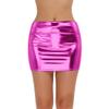 Yartina Women's Shiny Metallic Patent Leather Mini Pencil Skirt Nightout Wear Dance Party Clubwear Rose One Size view 1