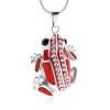 Minicremation Cremation Jewelry for Ashes - Cute Frog Urn Necklace for Human Dog Cat Ashes Funeral Memorial Ashes Pendant Jewelry(Red) view 1