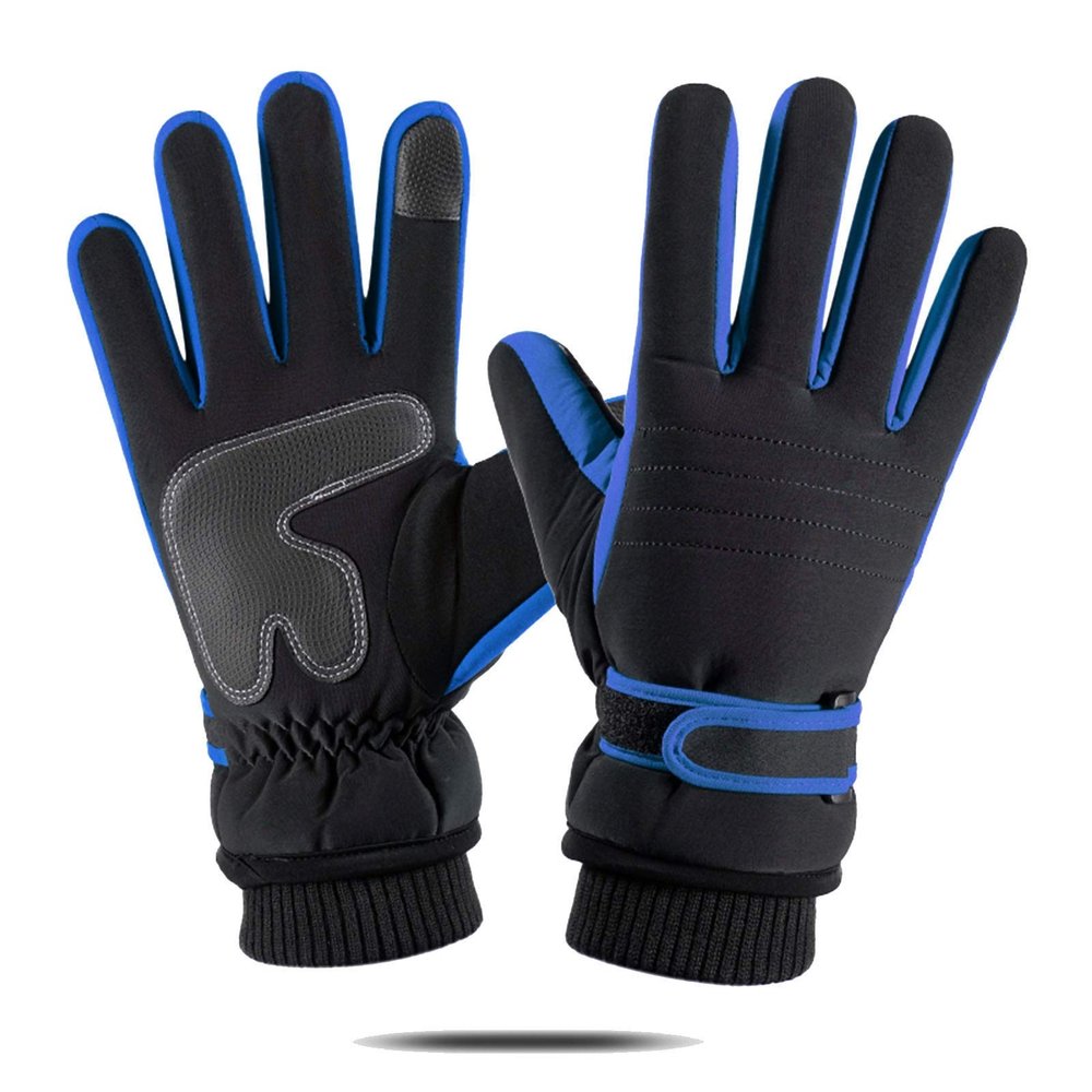 FUFU Gloves Warm Gloves, Men's Winter Gloves, Touch Screen Gloves, Riding, Driving, Camping, Warm Gloves for Cold Weather (Color : Blue)