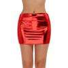Yartina Women's Shiny Metallic Patent Leather Mini Pencil Skirt Nightout Wear Dance Party Clubwear Red One Size view 1