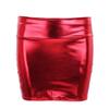 Yartina Women's Shiny Metallic Patent Leather Mini Pencil Skirt Nightout Wear Dance Party Clubwear Red One Size view 3