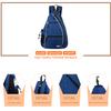 Sucipi Pickleball Bag - Men's -Women's Pickleball Backpack, Adjustable Sling Bag w/Fence Hook/Large Capacity/Safety Pocket-Blue view 3