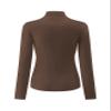 Kindcall Womens Slim Fitted Mock Turtleneck Tops Long Sleeve Lightweight Base Layer Shirts Coffee Large view 3