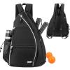Sucipi Pickleball Bag - Men's -Women's Pickleball Backpack, Adjustable Sling Bag w/Fence Hook/Large Capacity/Safety Pocket-Black view 1